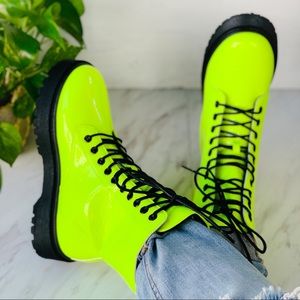 neon combat boots